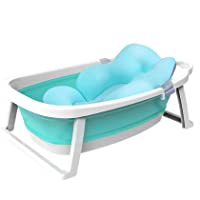 Babify Lagoon Bañera Plegable de Bebe con Cojín. Plegado ultra compacto - Cojin Reductor Incluido.